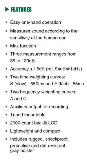 Sound Level Meter Features